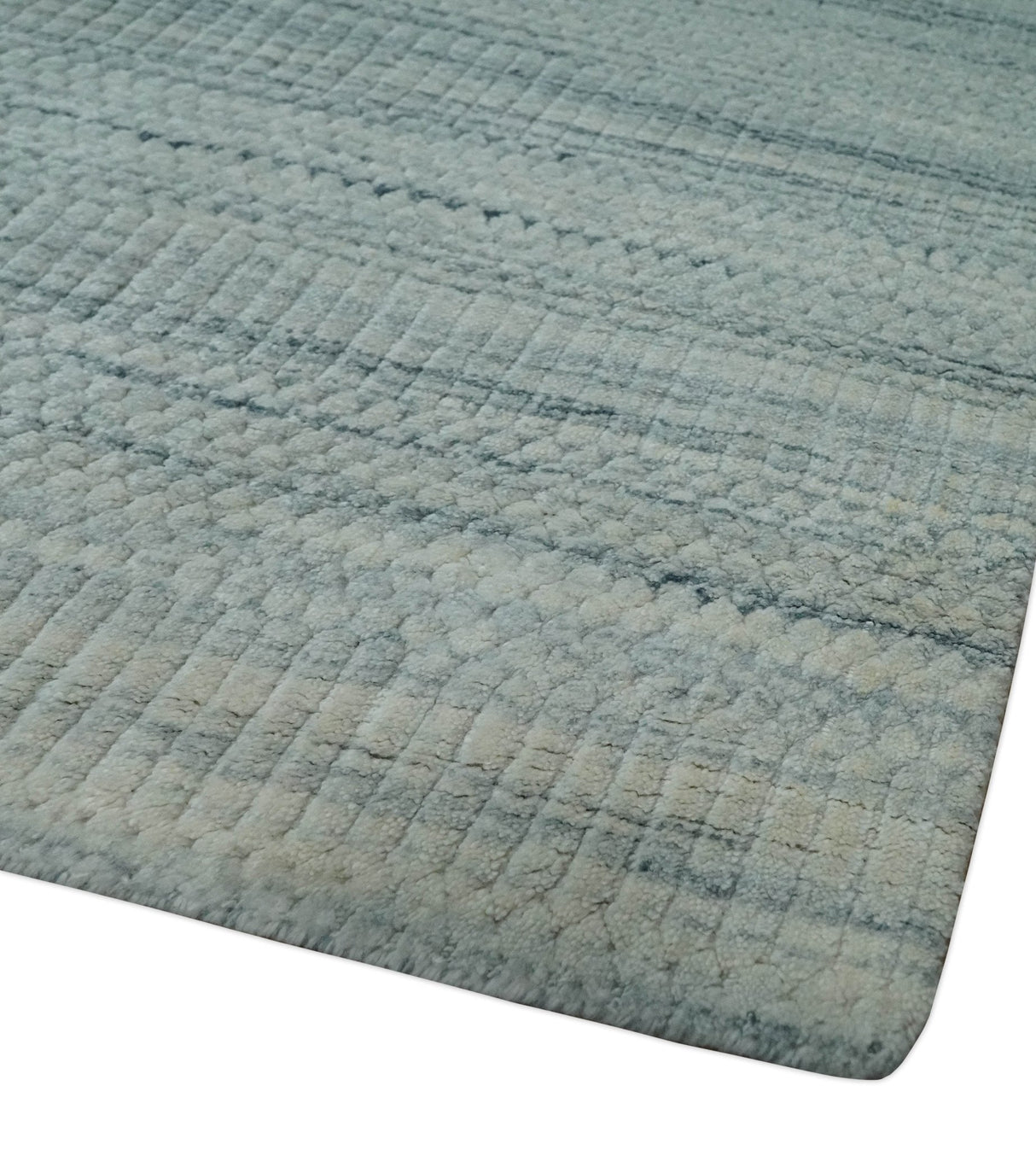 Modern 8x10 Hand Made Silver and Brown Blended Wool Flatwoven Area Rug