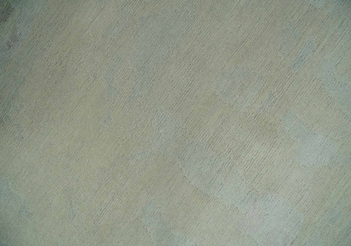 Modern Abstract Beige and Silver Hand loom 5x8 wool and Art Silk Area Rug-Area Rug-Parc Decor