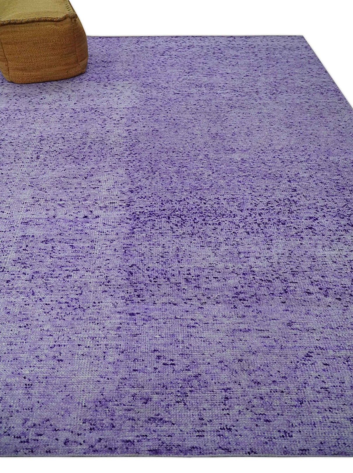 Modern Abstract Purple and Silver Hand knotted 8x10 Woven Art Silk Area Rug-Area Rug-Parc Decor