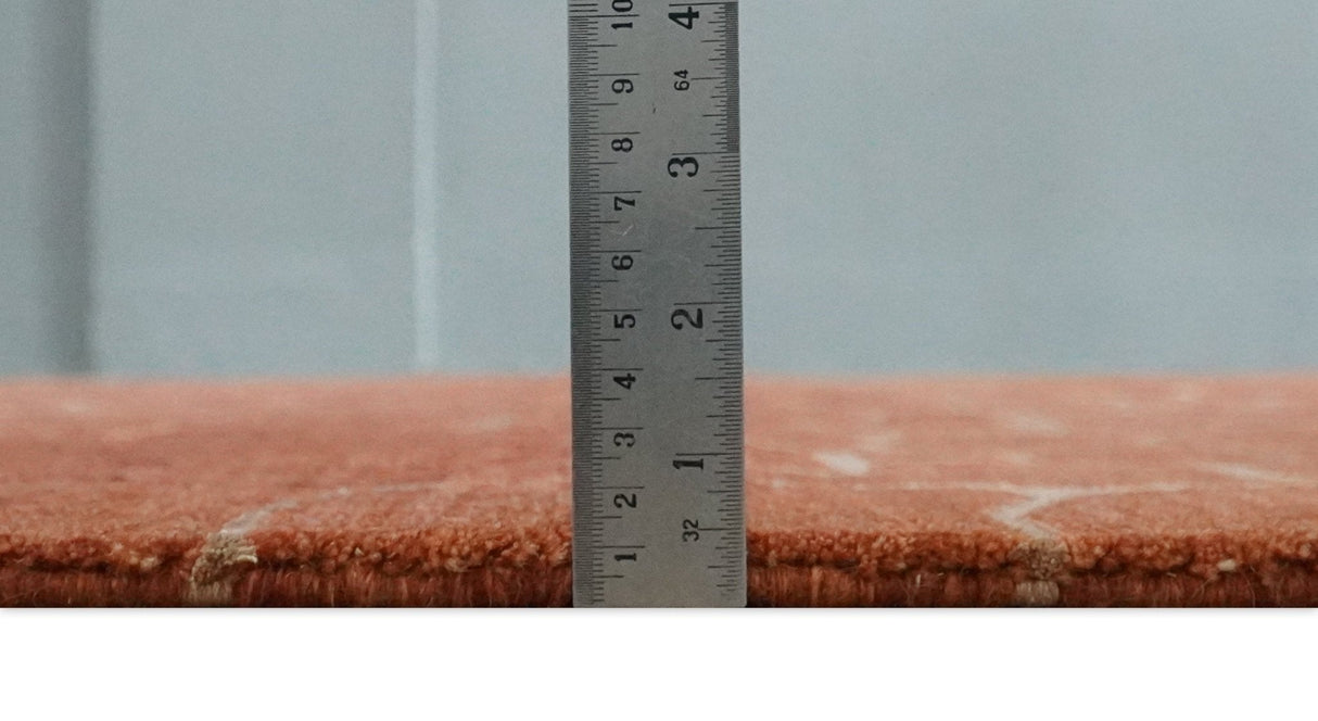 Modern Abstract Rust 5x7 Handloom wool and Art Silk Area Rug-Area Rug-Parc Decor