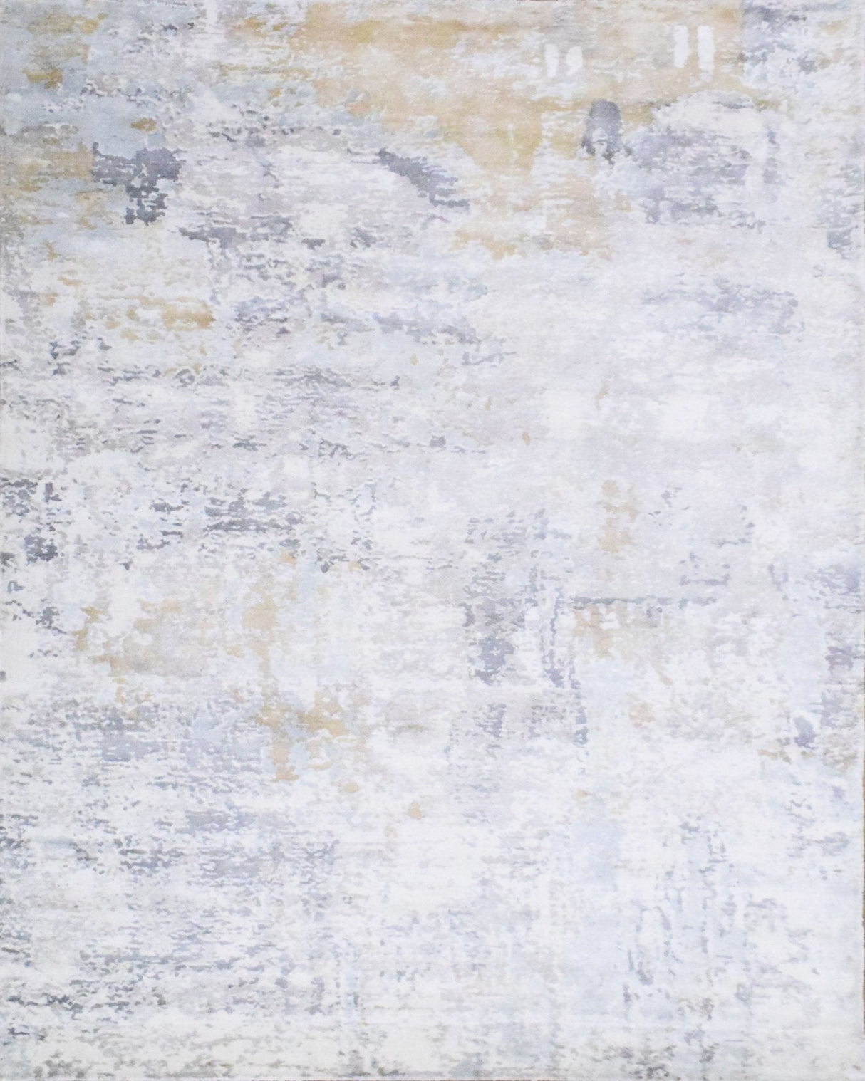 Modern Abstract Silver And Blue Hand Loom Viscose Area Rug