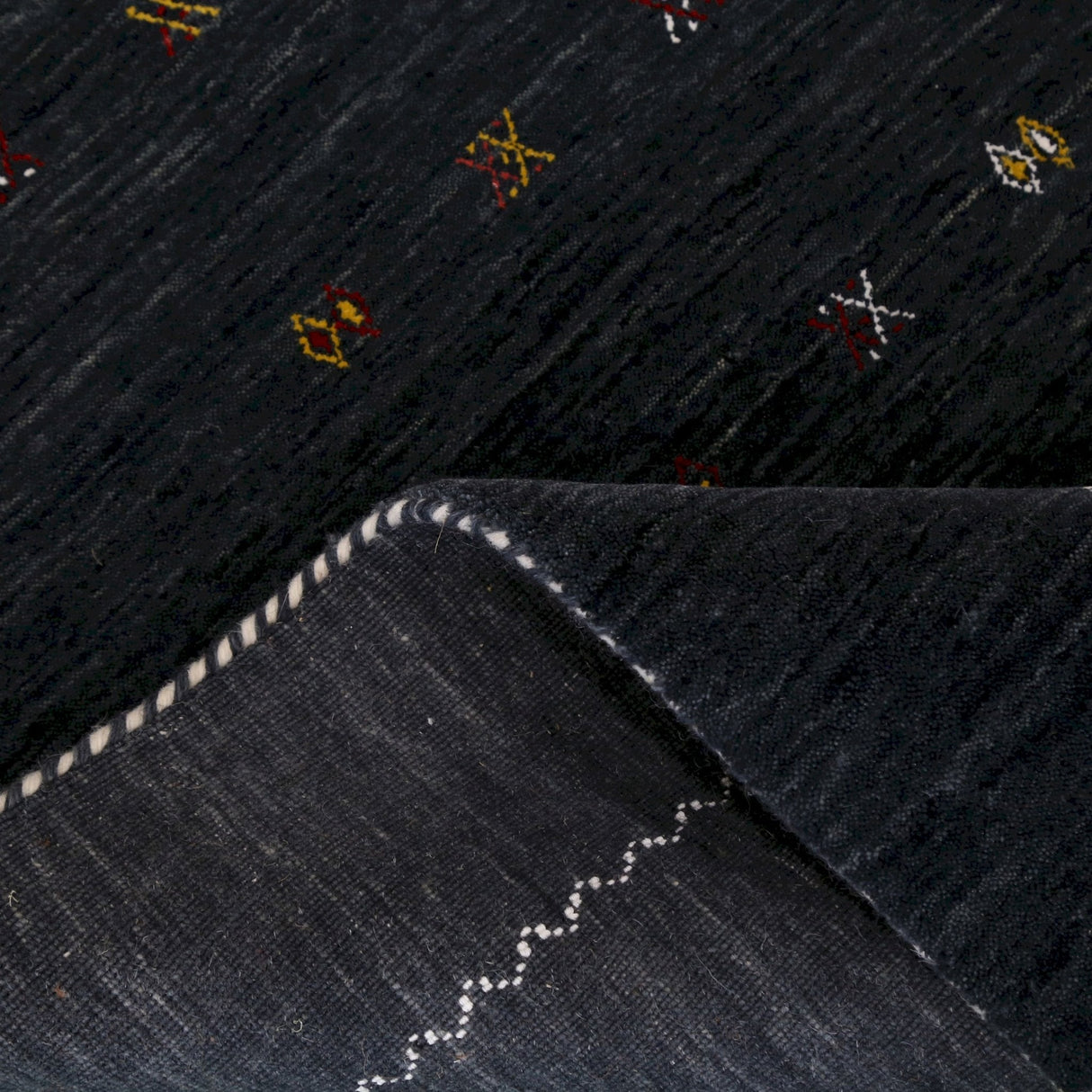 Modern Charcoal And White Hand Loomed Wool Area Rug
