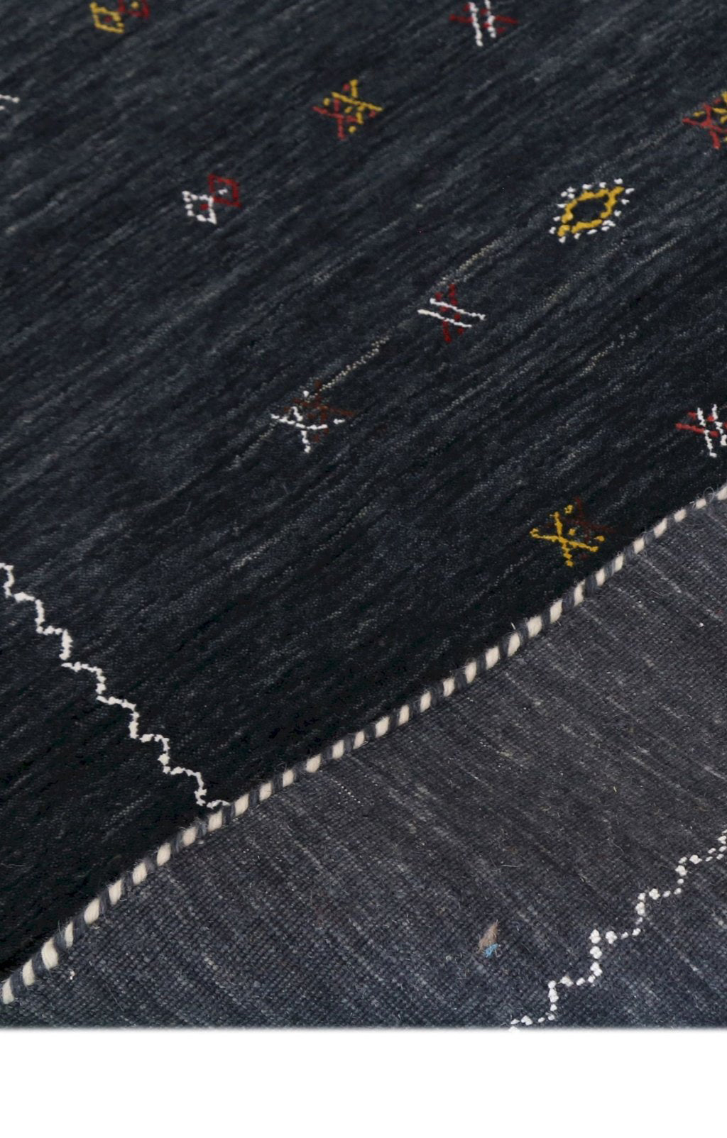 Modern Charcoal And White Hand Loomed Wool Area Rug