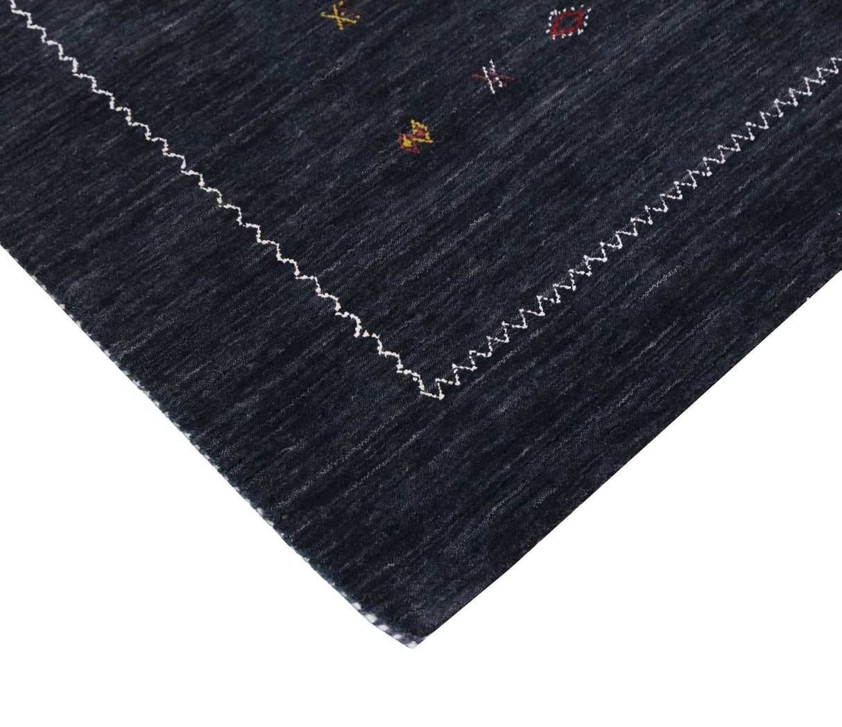 Modern Charcoal And White Hand Loomed Wool Area Rug