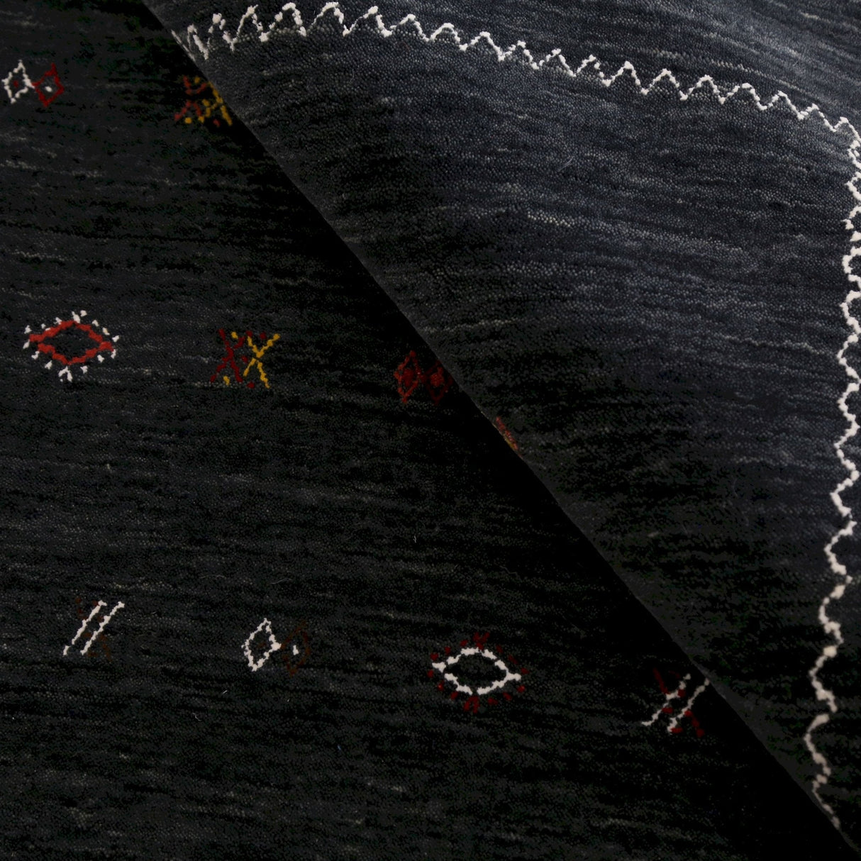 Modern Charcoal And White Hand Loomed Wool Area Rug