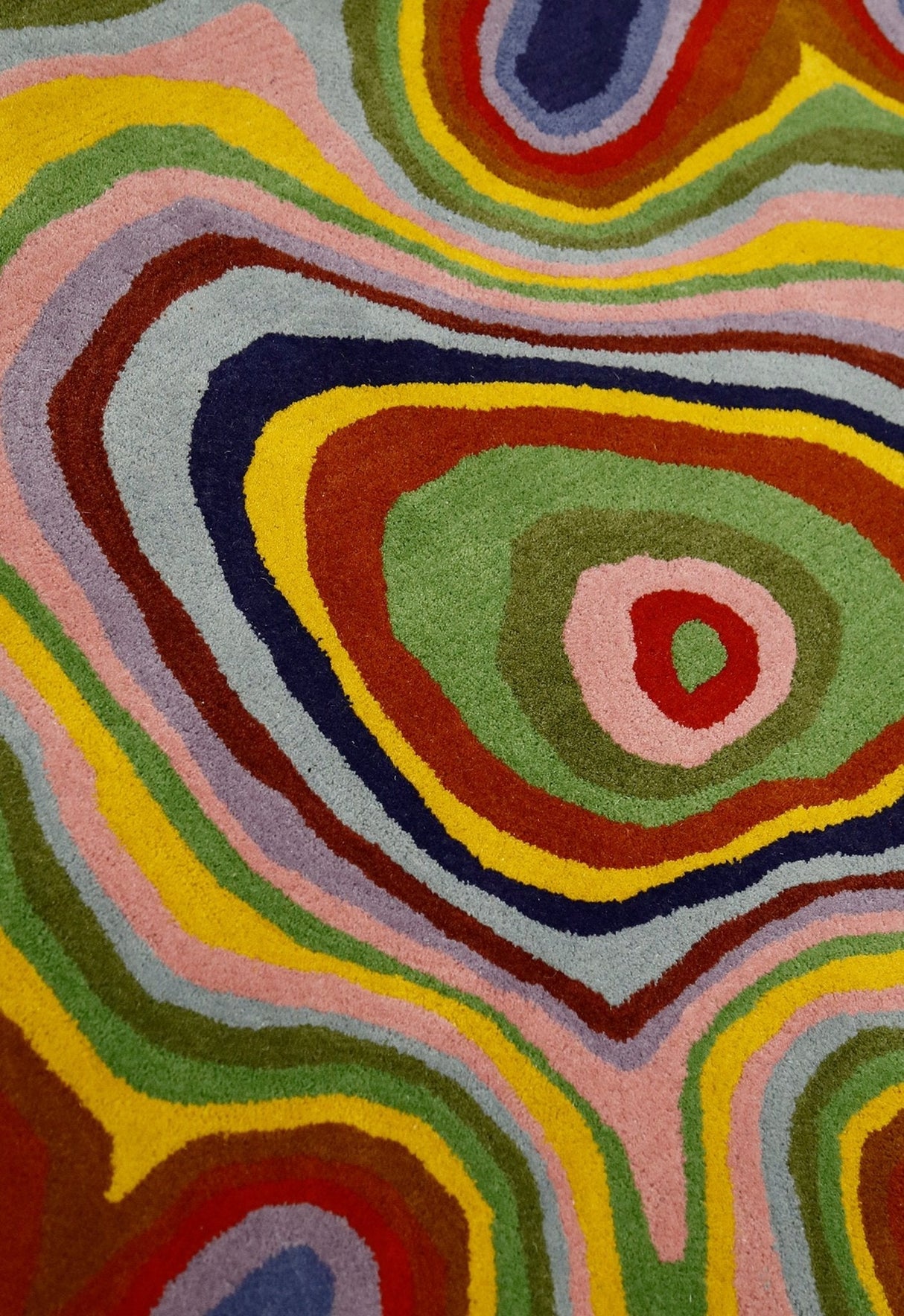 Modern Colorburst Ripple Hand Tufted 6x6 Wool Rug