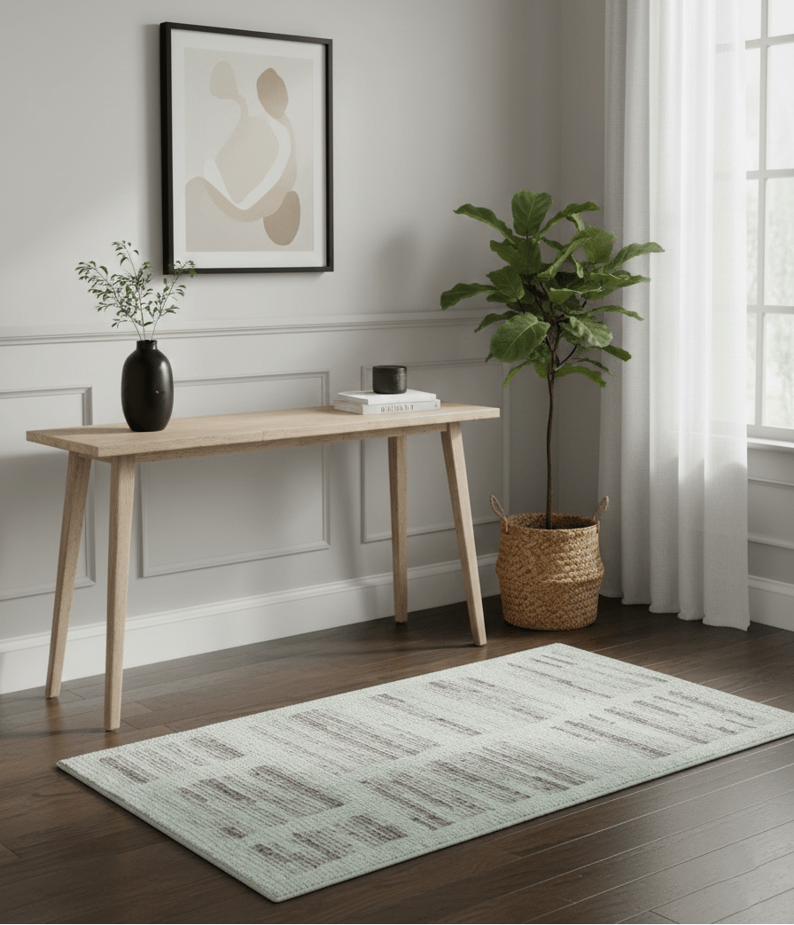 Modern Contemporary Beige Hand Knotted 2x3 Wool Area Rug