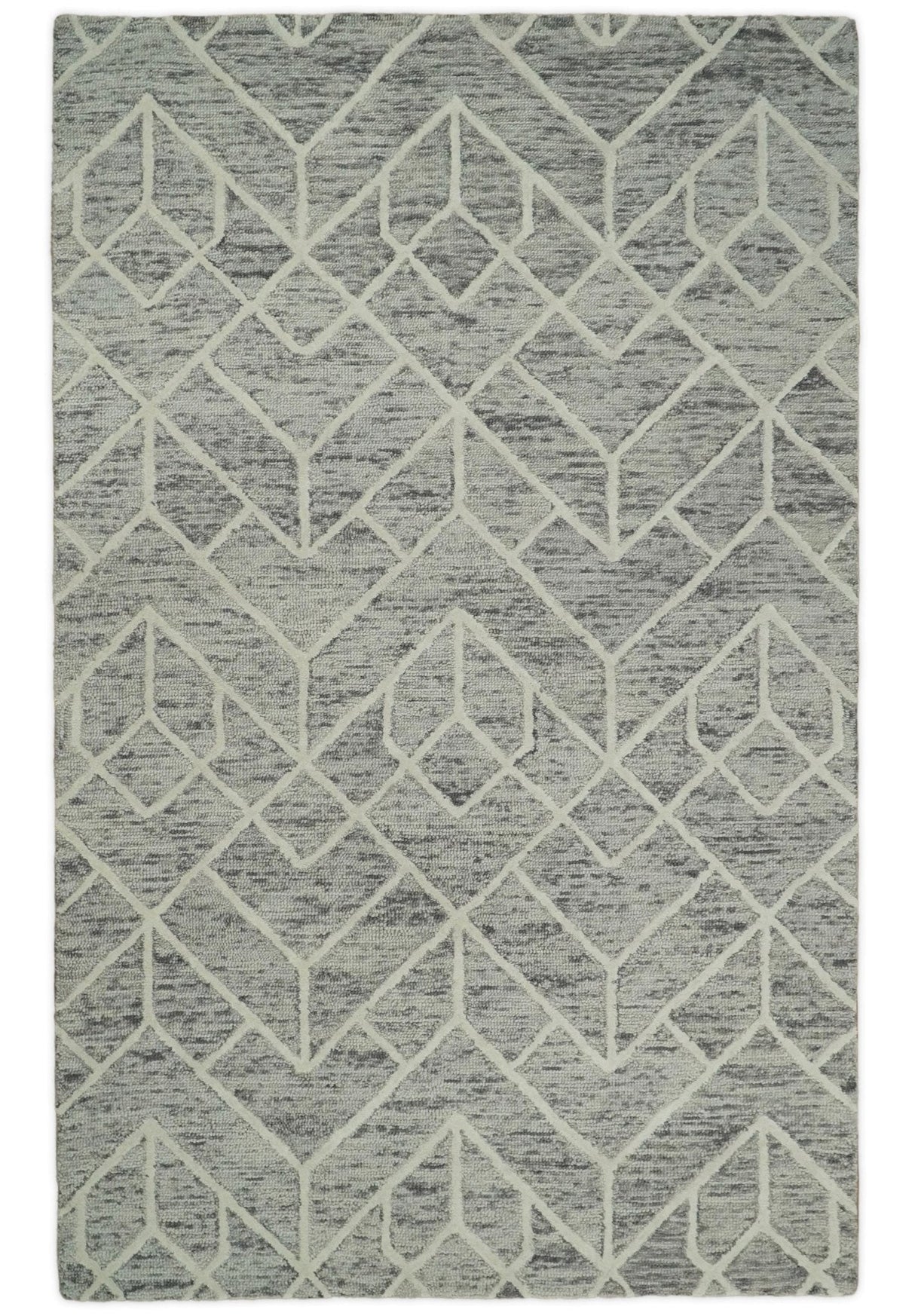 Modern Contemporary Beige Hand Tufted Wool Area Rug
