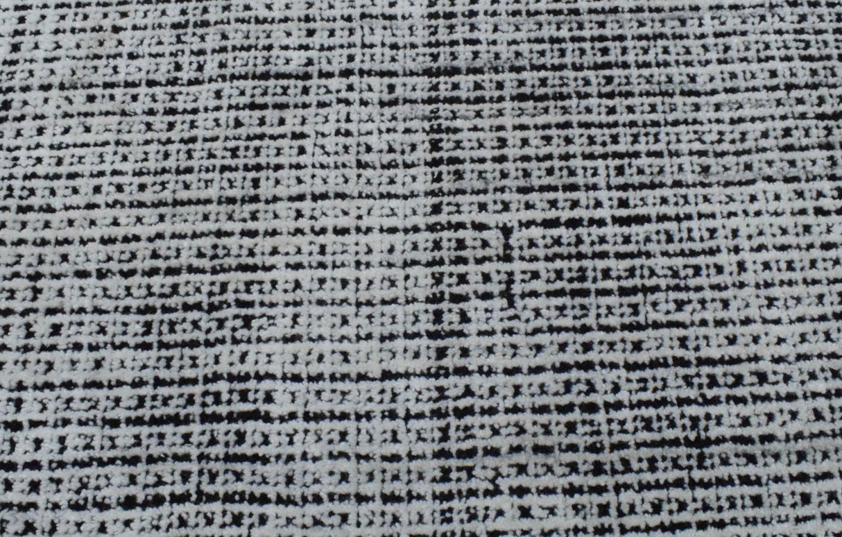 Modern Contemporary Black and White Hand Loom Wool 5x8 Area Rug