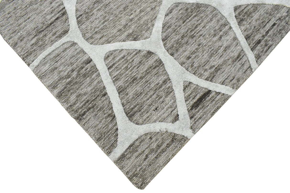 Modern Contemporary Brown Hand Tufted Wool 5x8 Area Rug