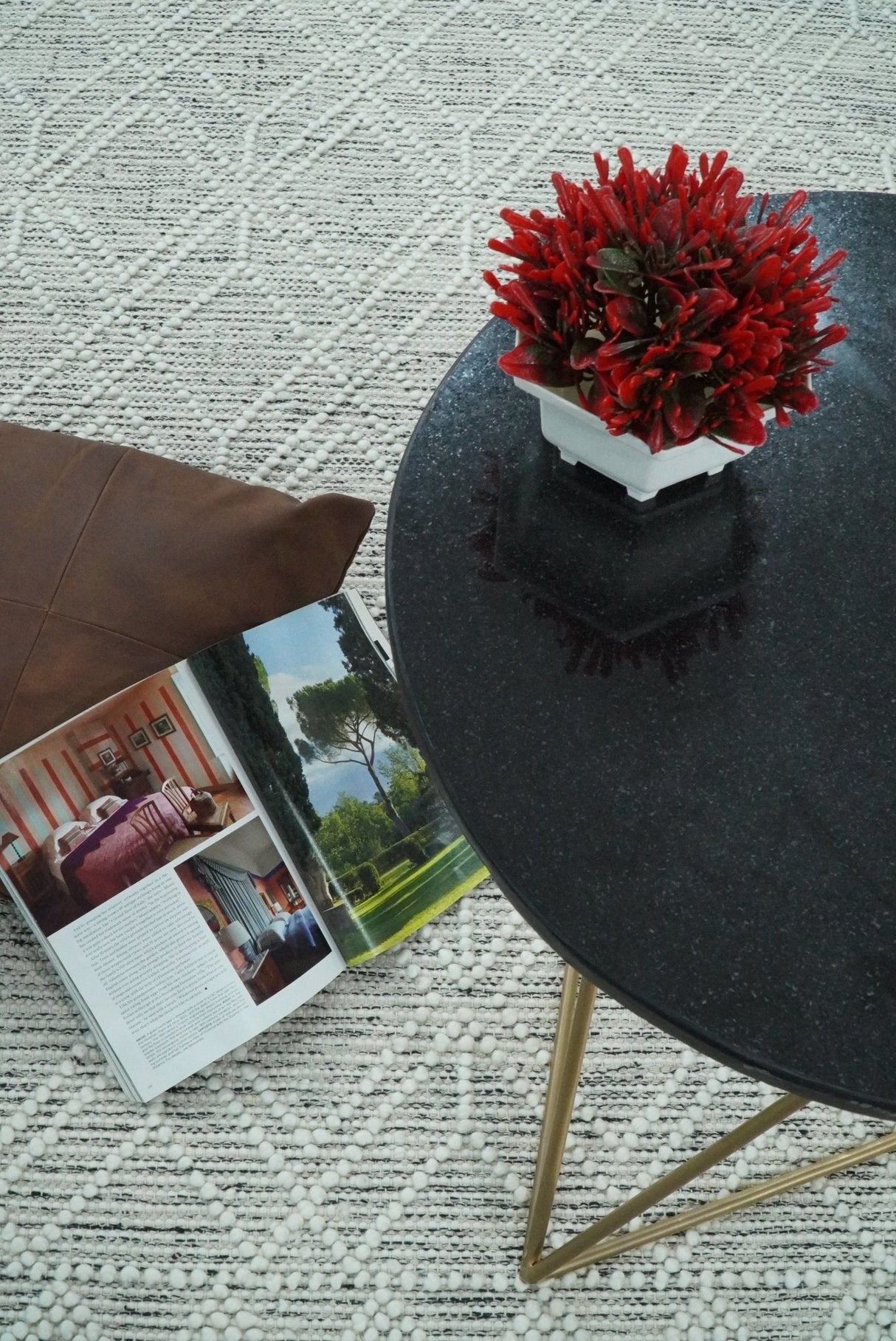 Modern Contemporary Hand Made White Wool Area Rug