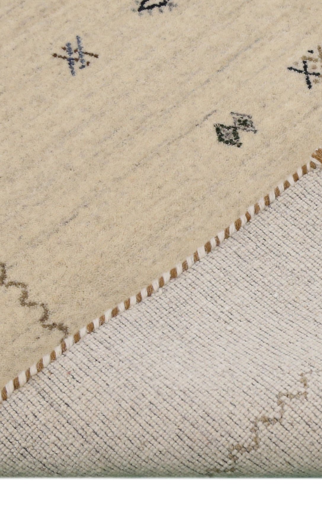 Modern Design Beige Hand Loomed Wool Area Rug