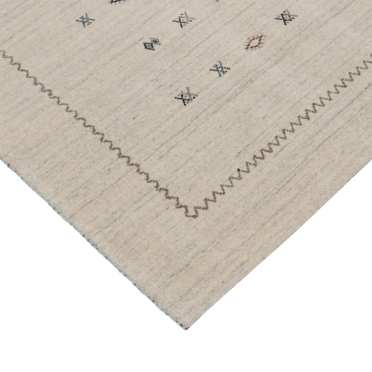 Modern Design Beige Hand Loomed Wool Area Rug