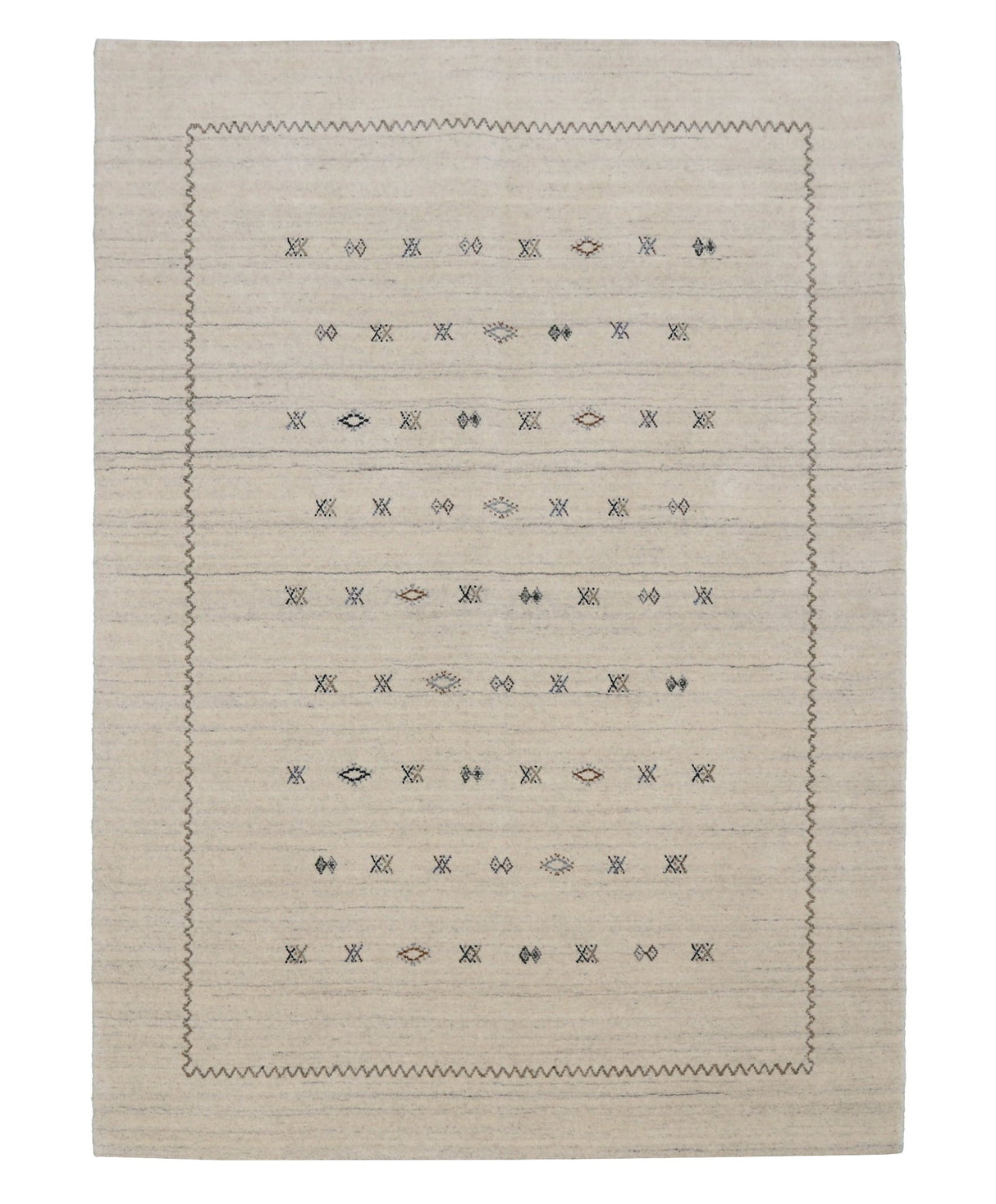 Modern Design Beige Hand Loomed Wool Area Rug