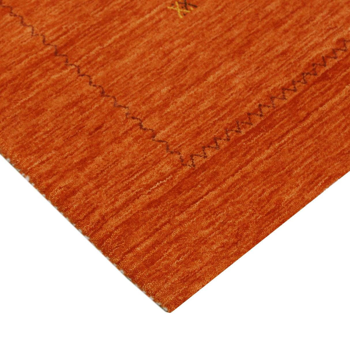 Modern Design Orange Hand Loomed Wool Area Rug