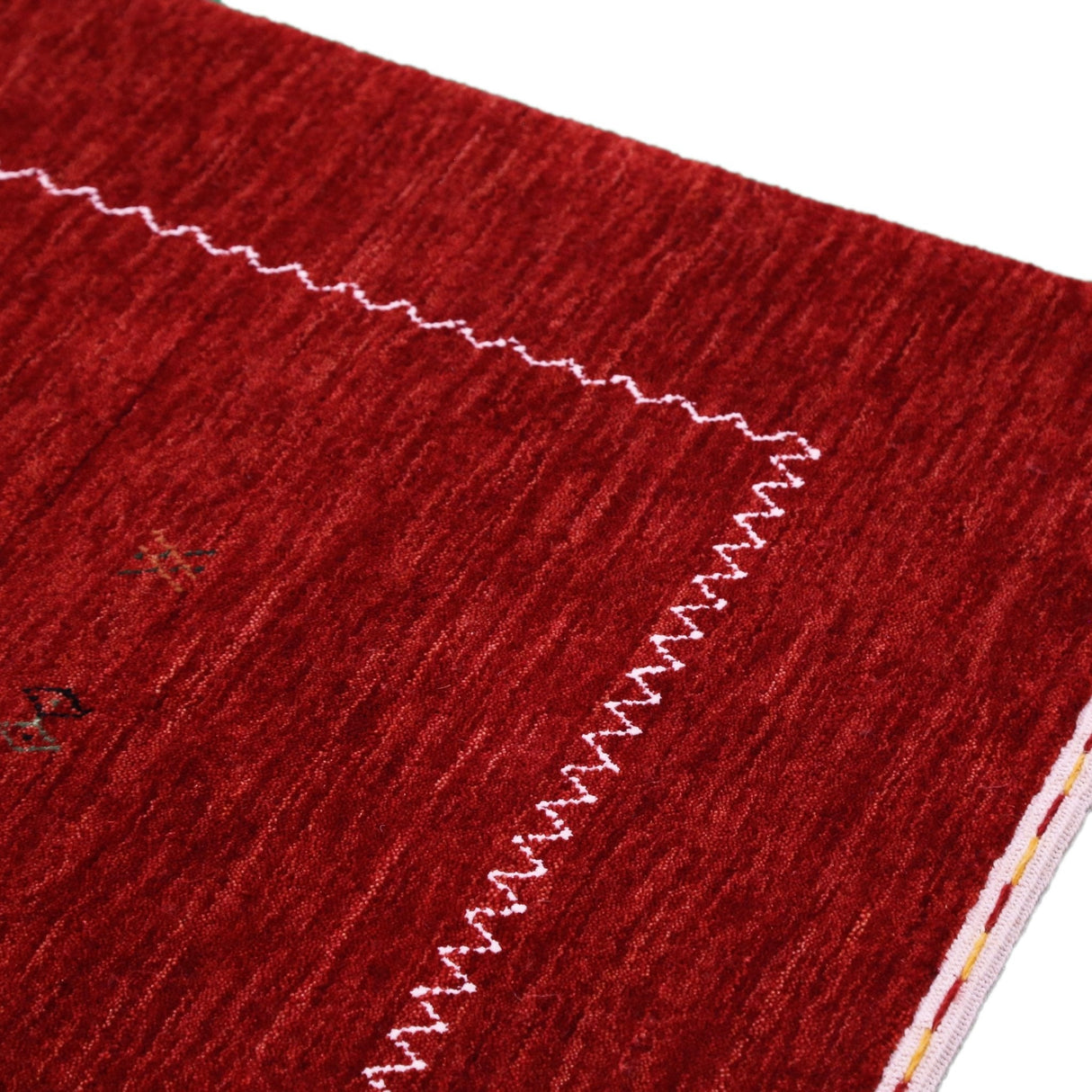 Modern Design Red Hand Loomed Wool Area Rug