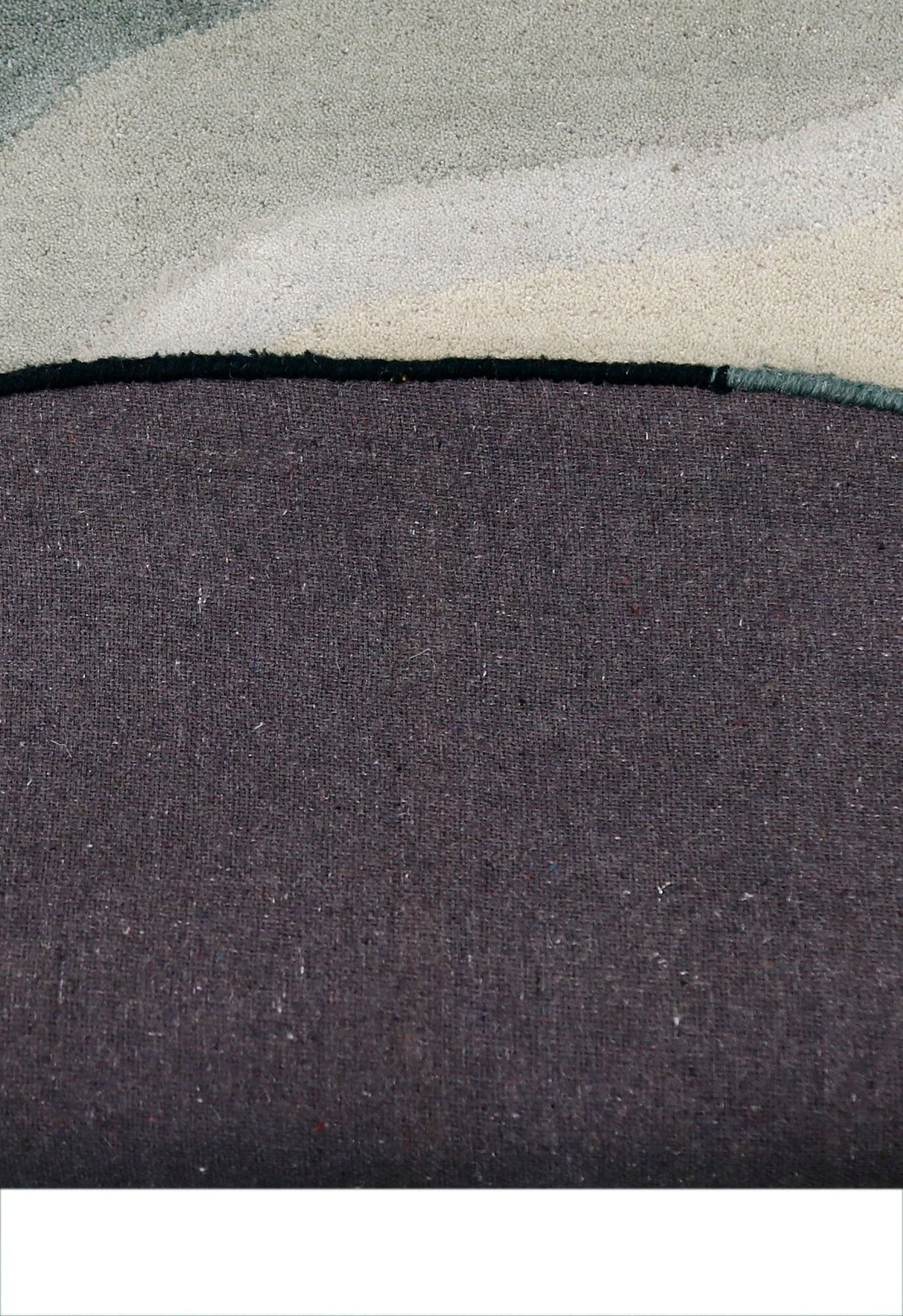 Modern Eclipse Curve Black Hand Tufted 4x6 Wool Rug