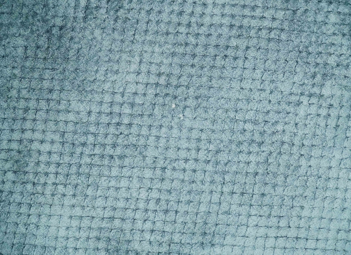 Modern Geometrical Cross Square Hand Made 2x4 Aqua Blue Art Silk Area Rug-Area Rug-Parc Decor