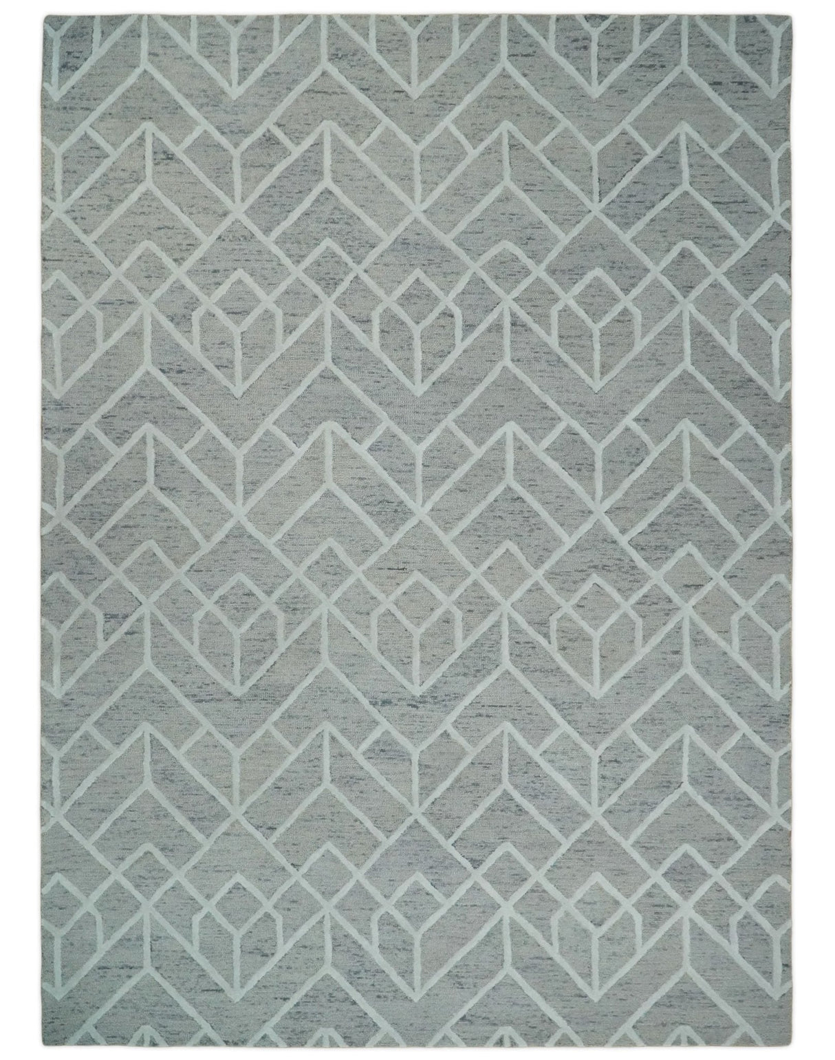 Modern Geometrical Design Hand Tufted Wool Area Rug