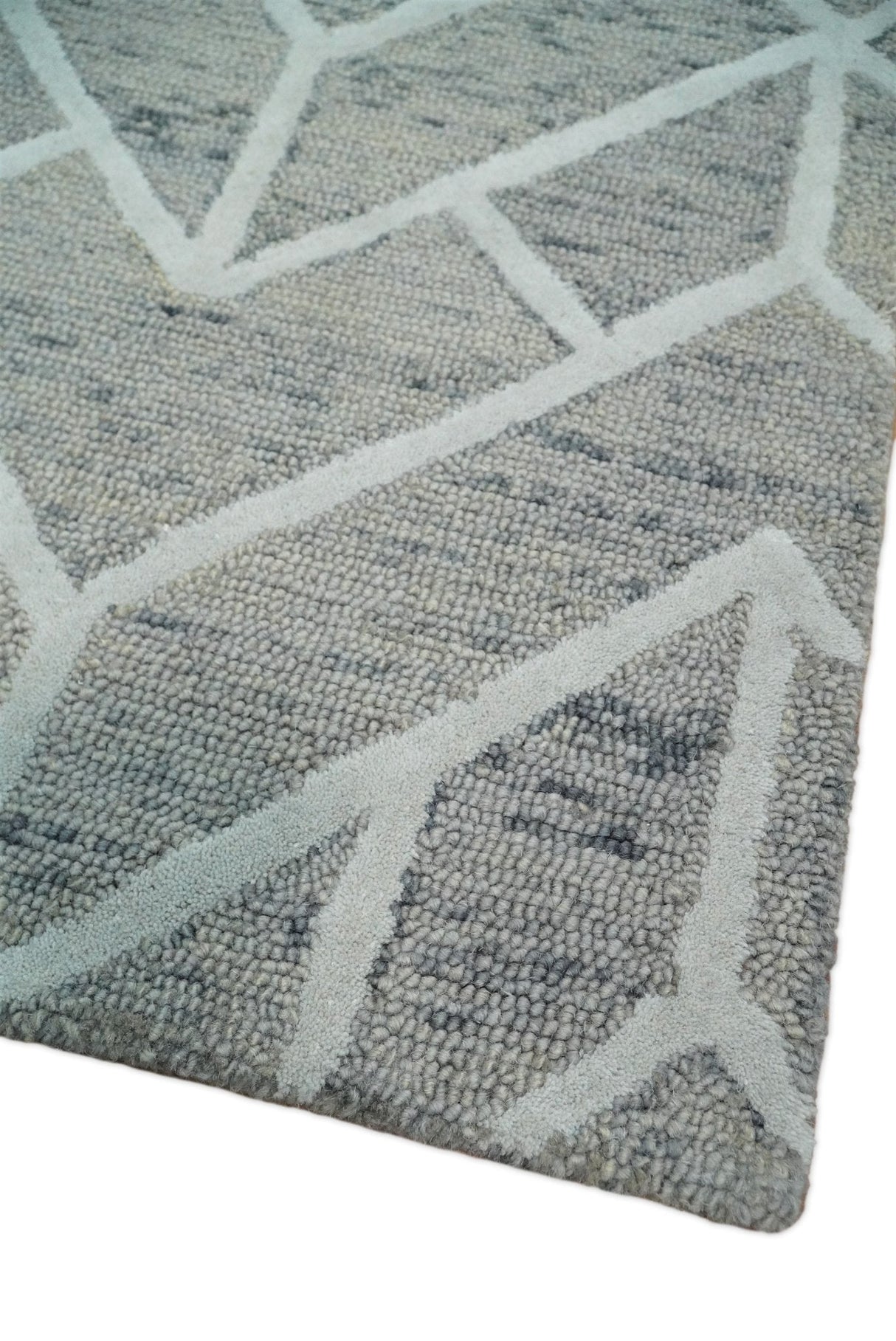 Modern Geometrical Design Hand Tufted Wool Area Rug
