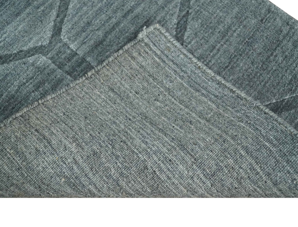 Modern Geometrical Hand Woven 2x3 Charcoal Area Rug made with Art Silk | N7123