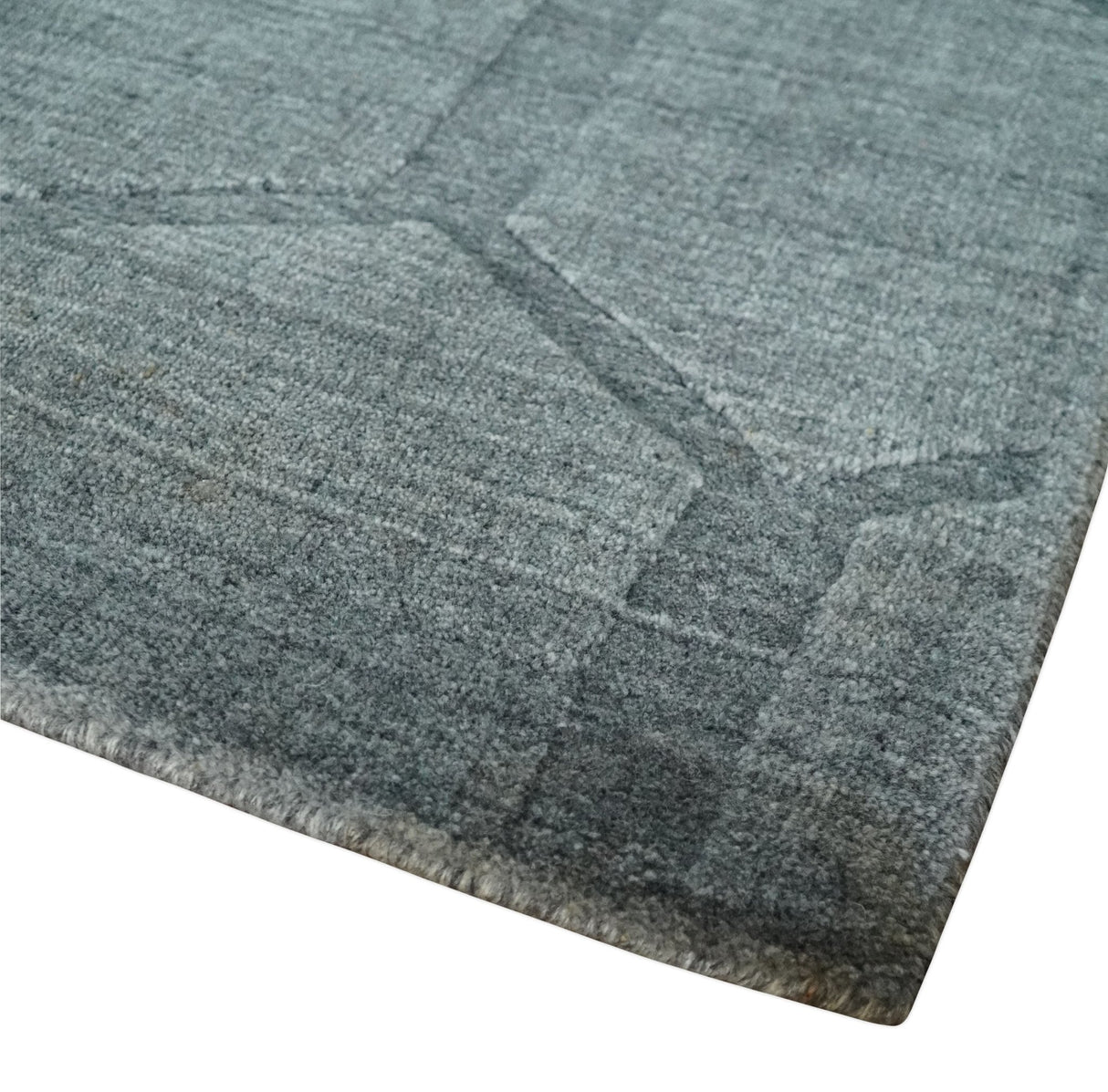 Modern Geometrical Hand Woven 2x3 Charcoal Area Rug made with Art Silk | N7123-Area Rug-Parc Decor