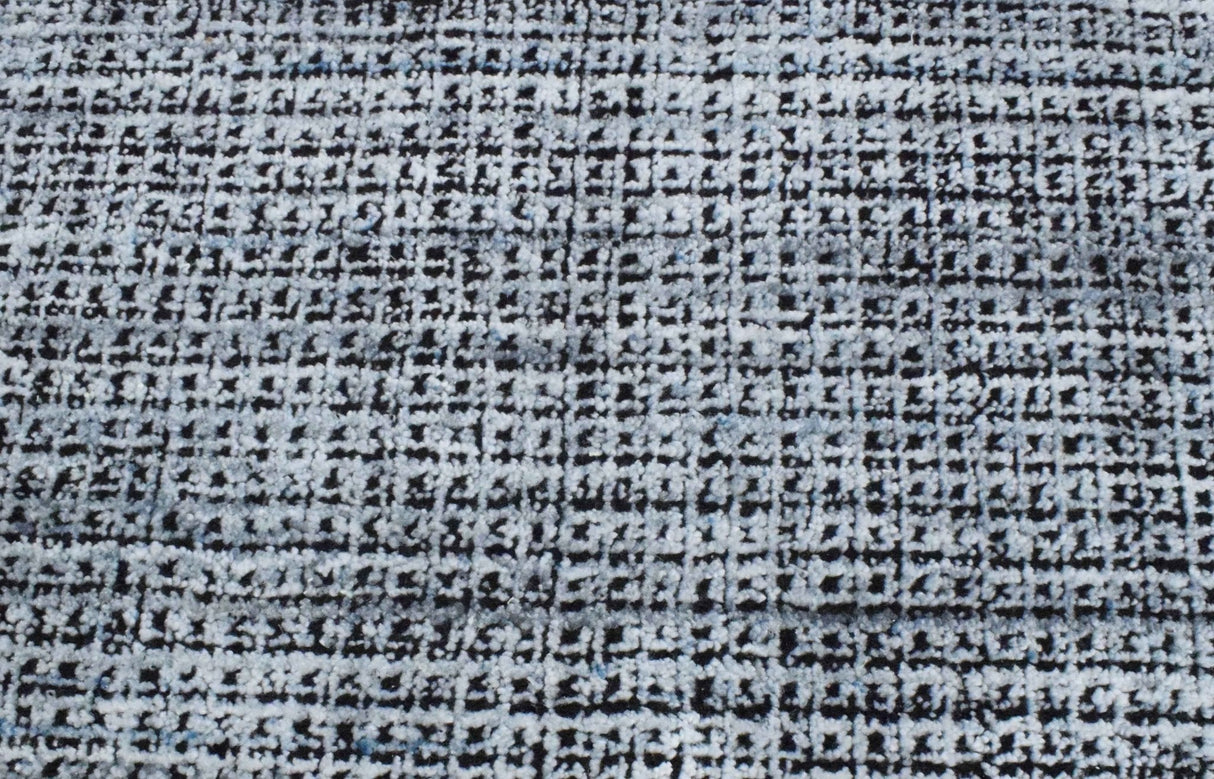 Modern Gray and Black Hand Loom Viscose 5x8 Area Rug