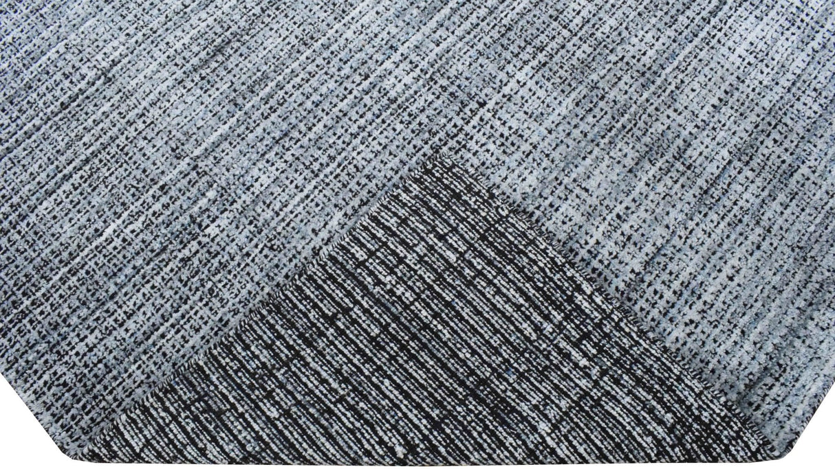 Modern Gray and Black Hand Loom Viscose 5x8 Area Rug