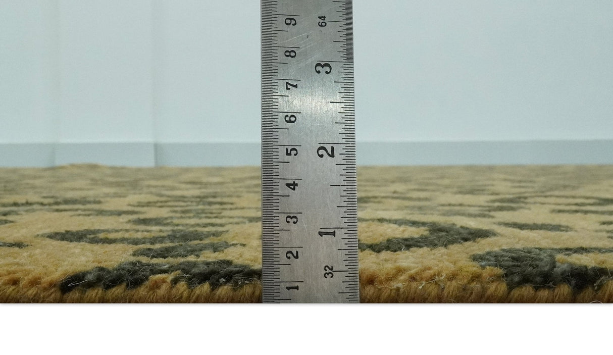 Modern leopard Design Hand knotted Golden-Brown and Charcoal Custom Made wool rug
