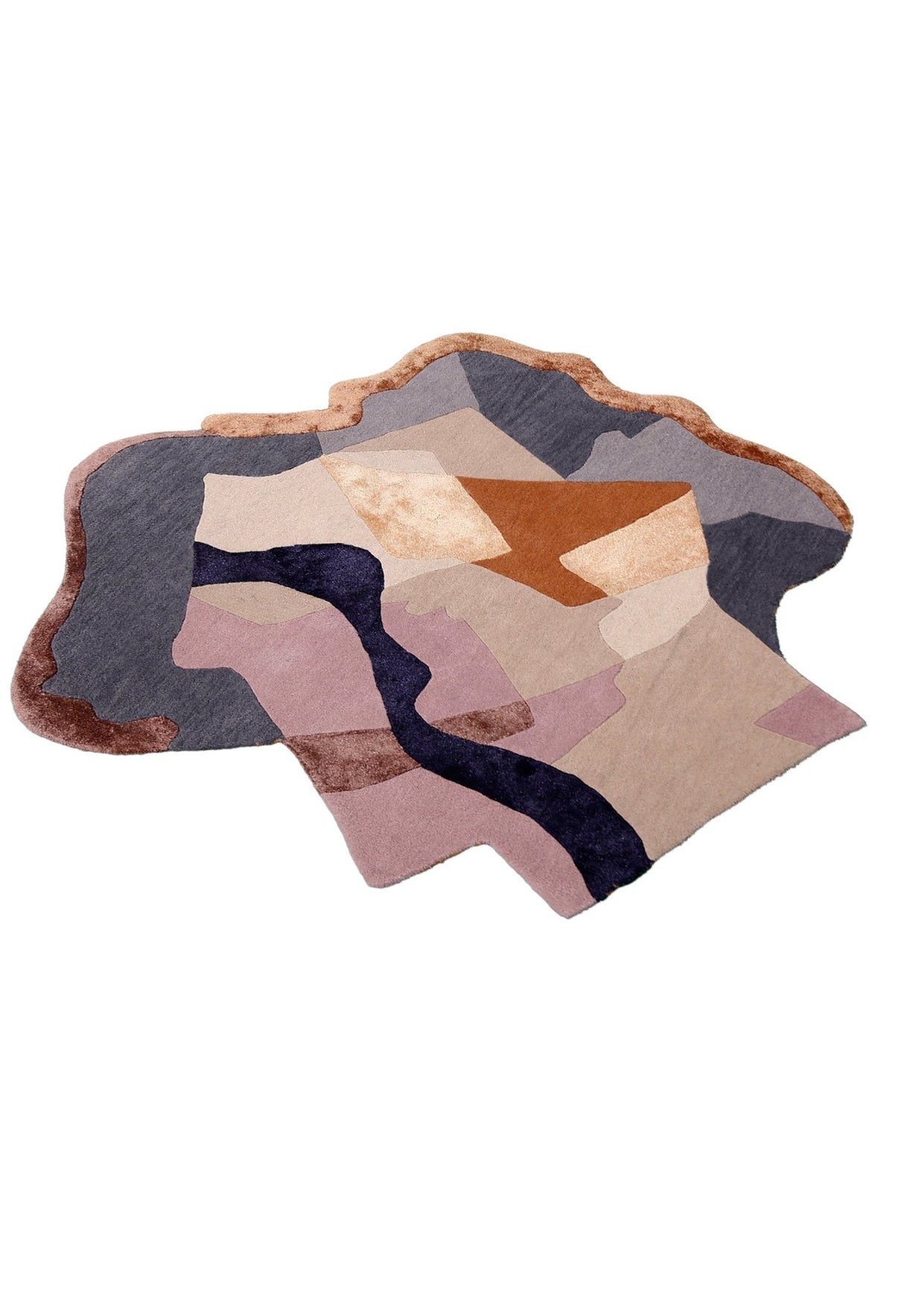 Modern Patch Mosaic Multicolor Hand Tufted 6x6 Wool Rug