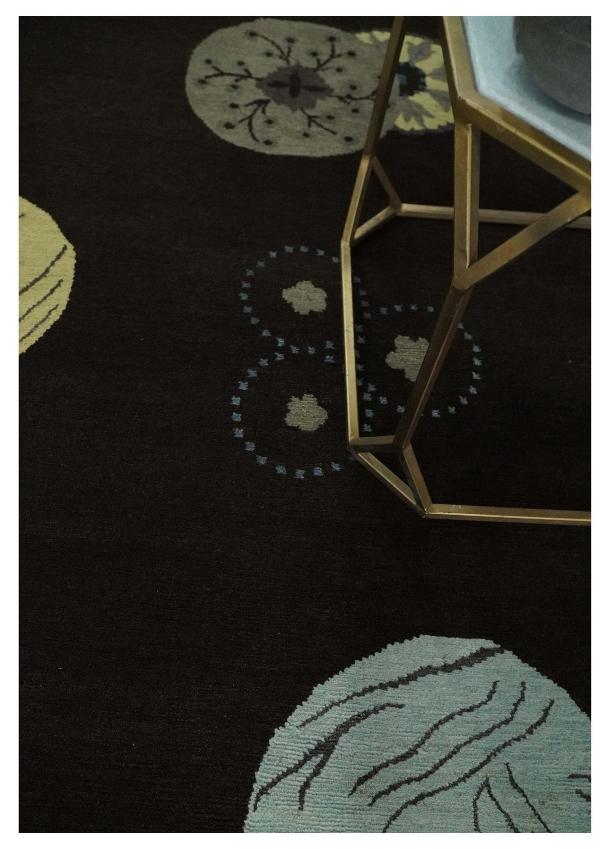 Modern Premium look Dark Brown 5x8 Hand loom Wool and Art Silk Area Rug-Area Rug-Parc Decor