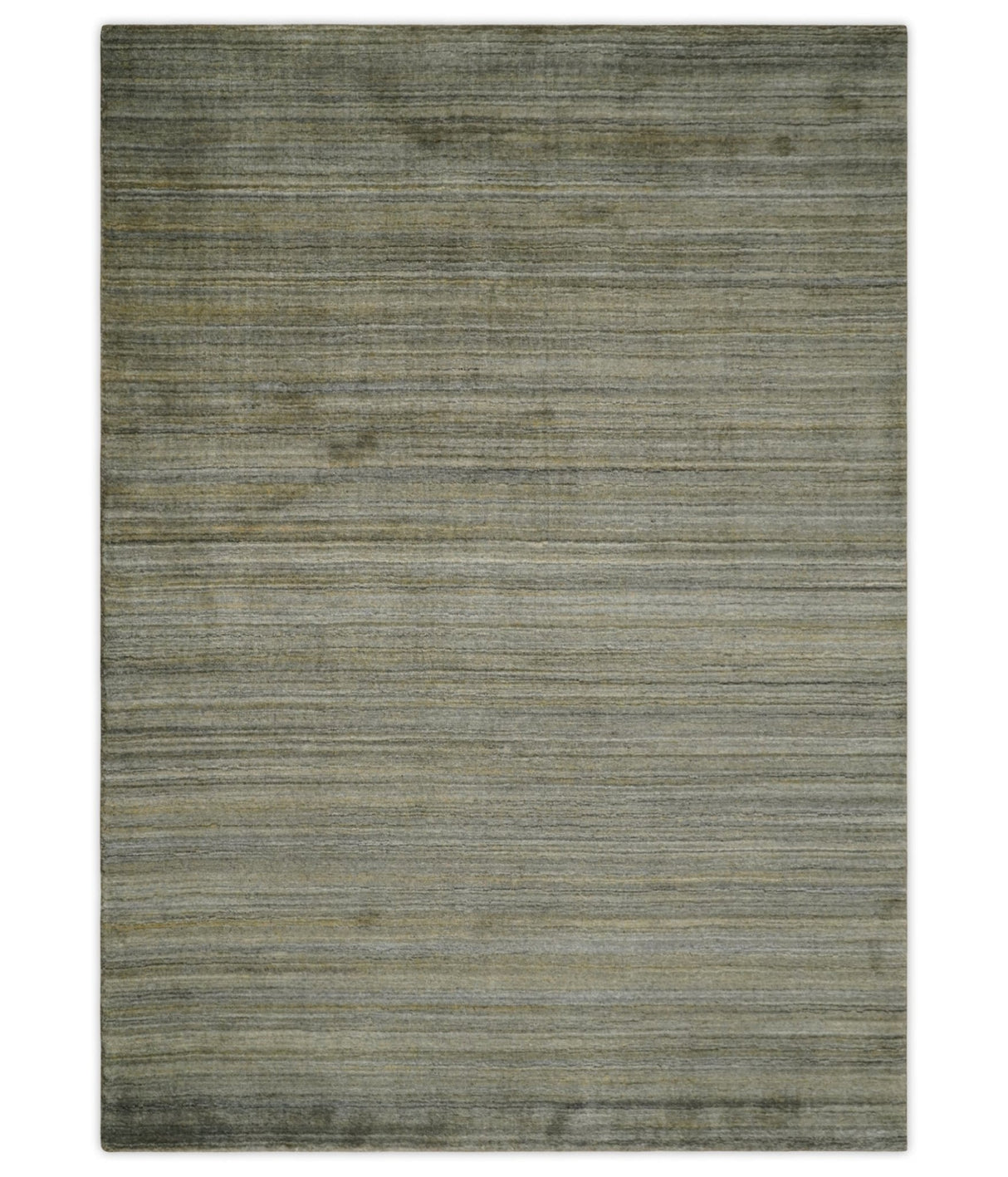 Modern Shaded Beige 5x7 Blended Bamboo Silk Hand Woven Area Rug