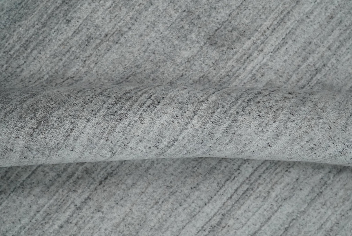 Modern Shaded Silver Gray 5x7 Blended Bamboo Silk Flatwoven Area Rug