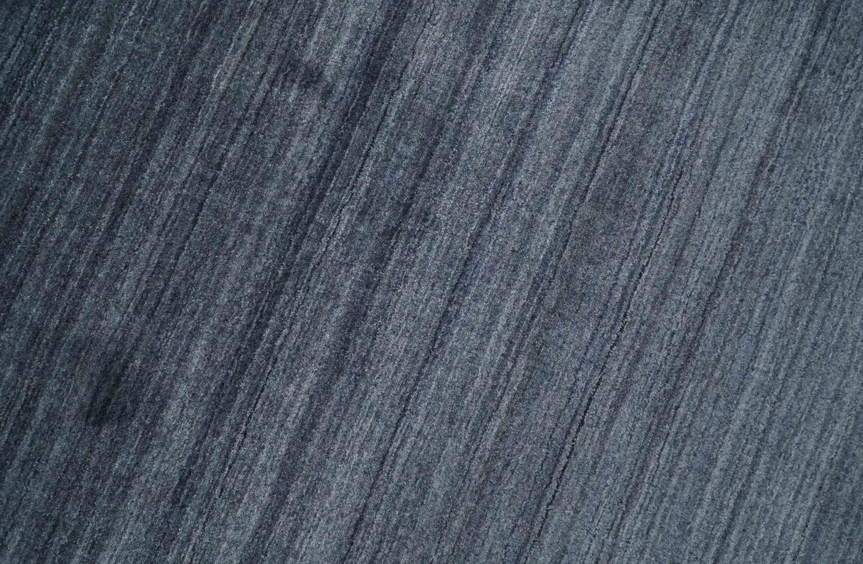 Modern Solid Blue 5x7 Blended Bamboo Silk Hand Woven Area Rug