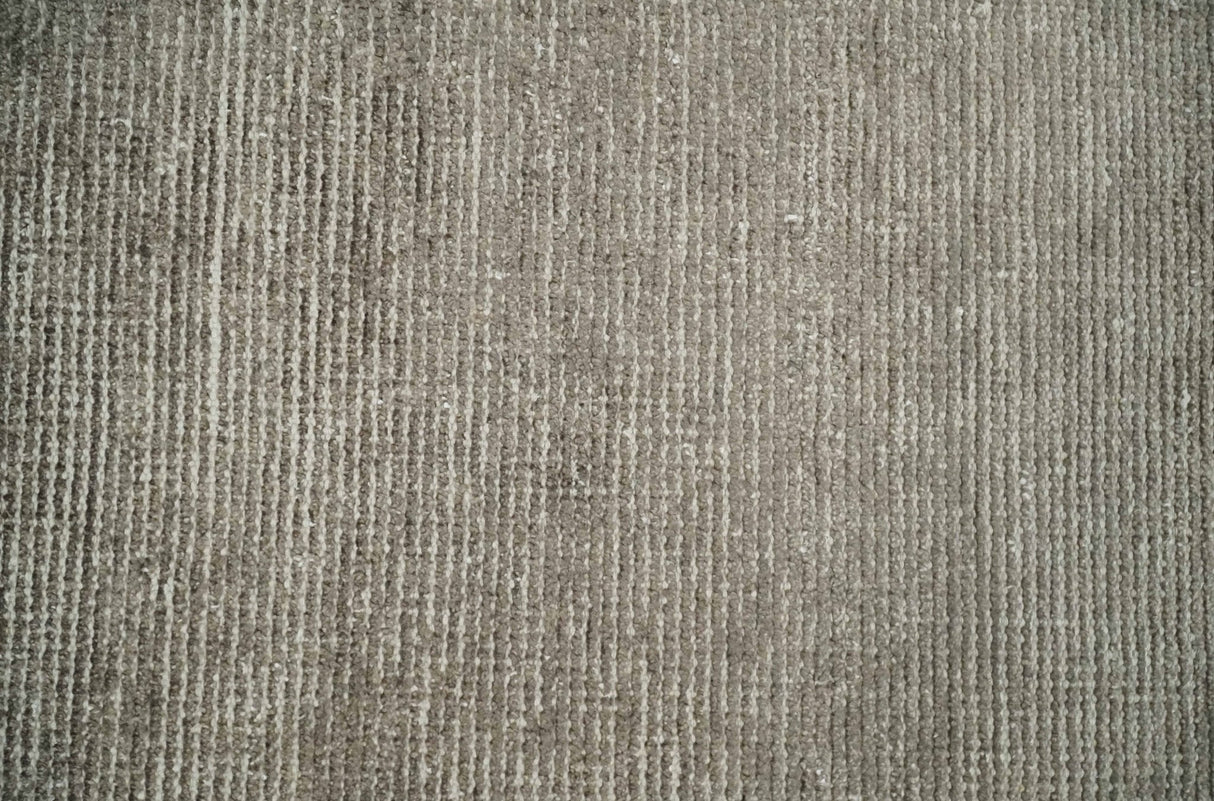 Modern Solid Brown 2x3 Hand Knotted Bamboo Silk Rug