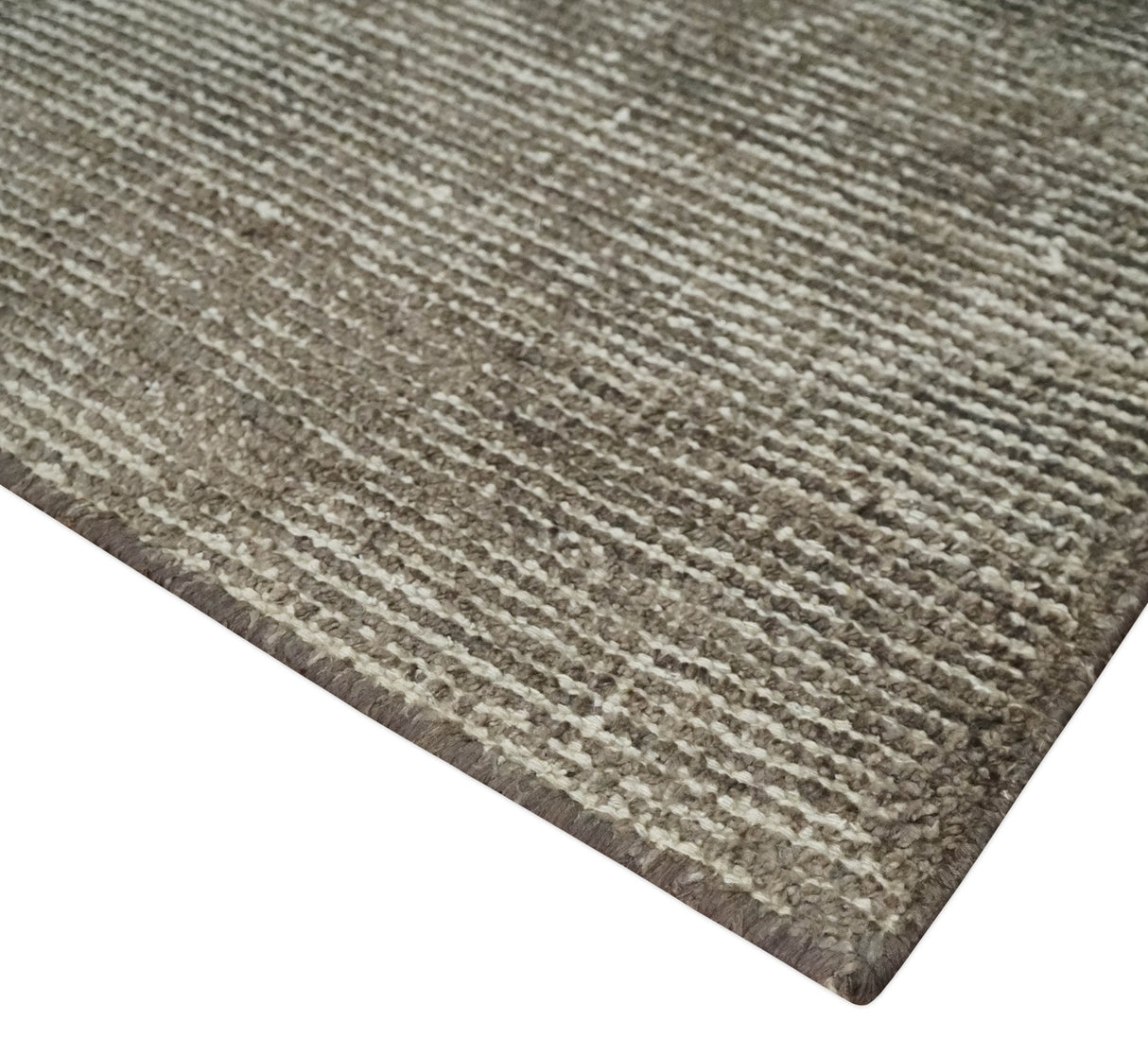 Modern Solid Brown 2x3 Hand Knotted Bamboo Silk Rug
