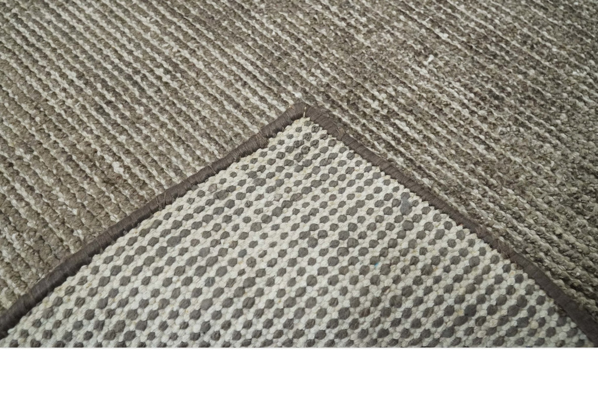 Modern Solid Brown 2x3 Hand Knotted Bamboo Silk Rug
