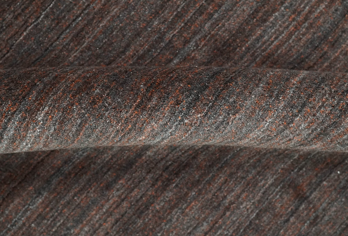 Modern Solid Brown 5x7 Blended Wool Flatwoven Area Rug