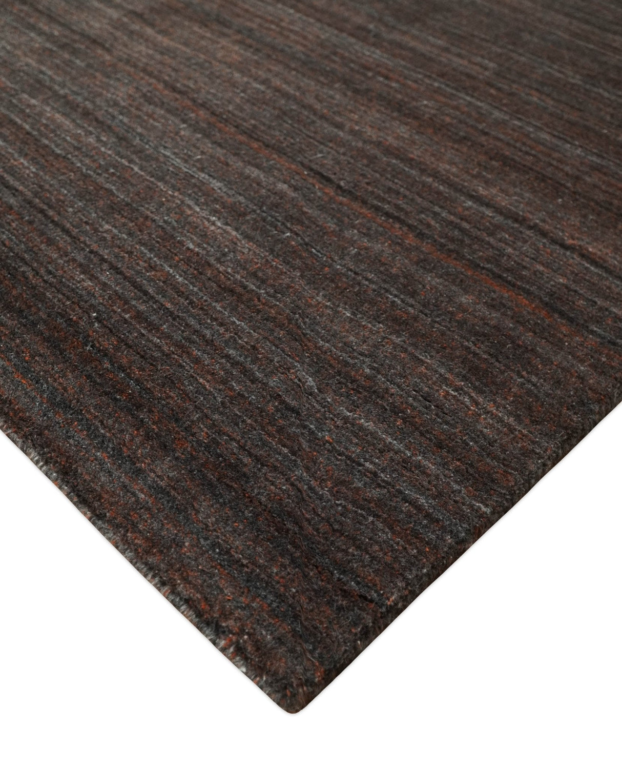 Modern Solid Brown 5x7 Blended Wool Flatwoven Area Rug