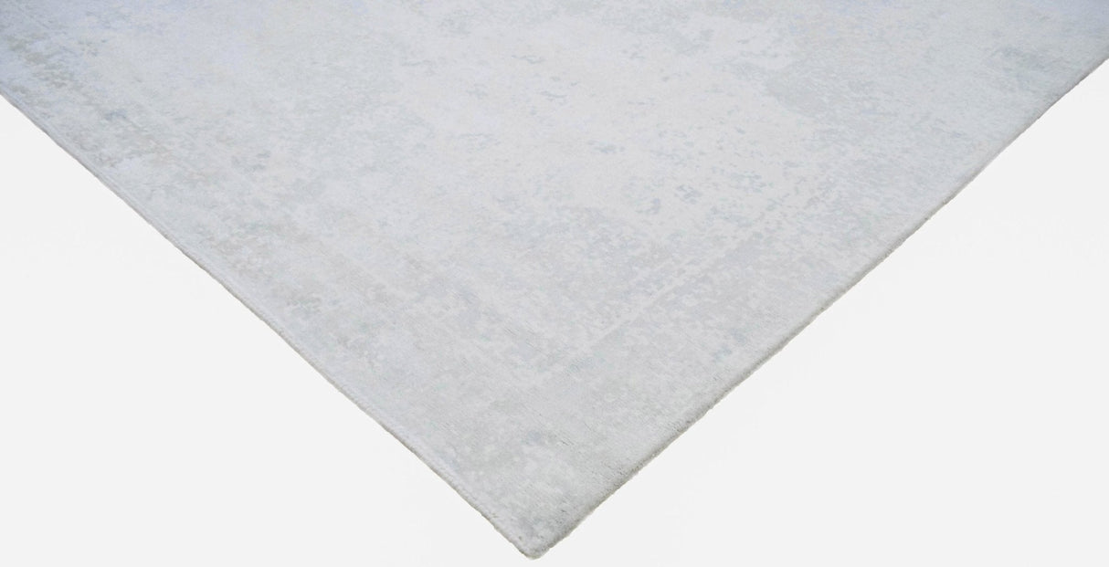 Modern Solid Design Silver Hand Loom Viscose 5x8 Area Rug