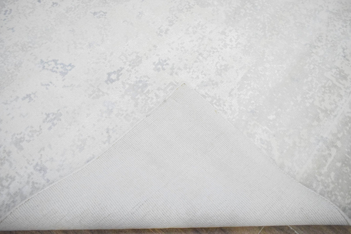 Modern Solid Design Silver Hand Loom Viscose 5x8 Area Rug