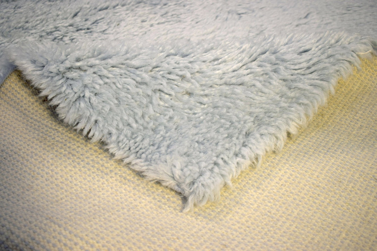 Modern Solid Design Silver Handmade Wool Area Rug