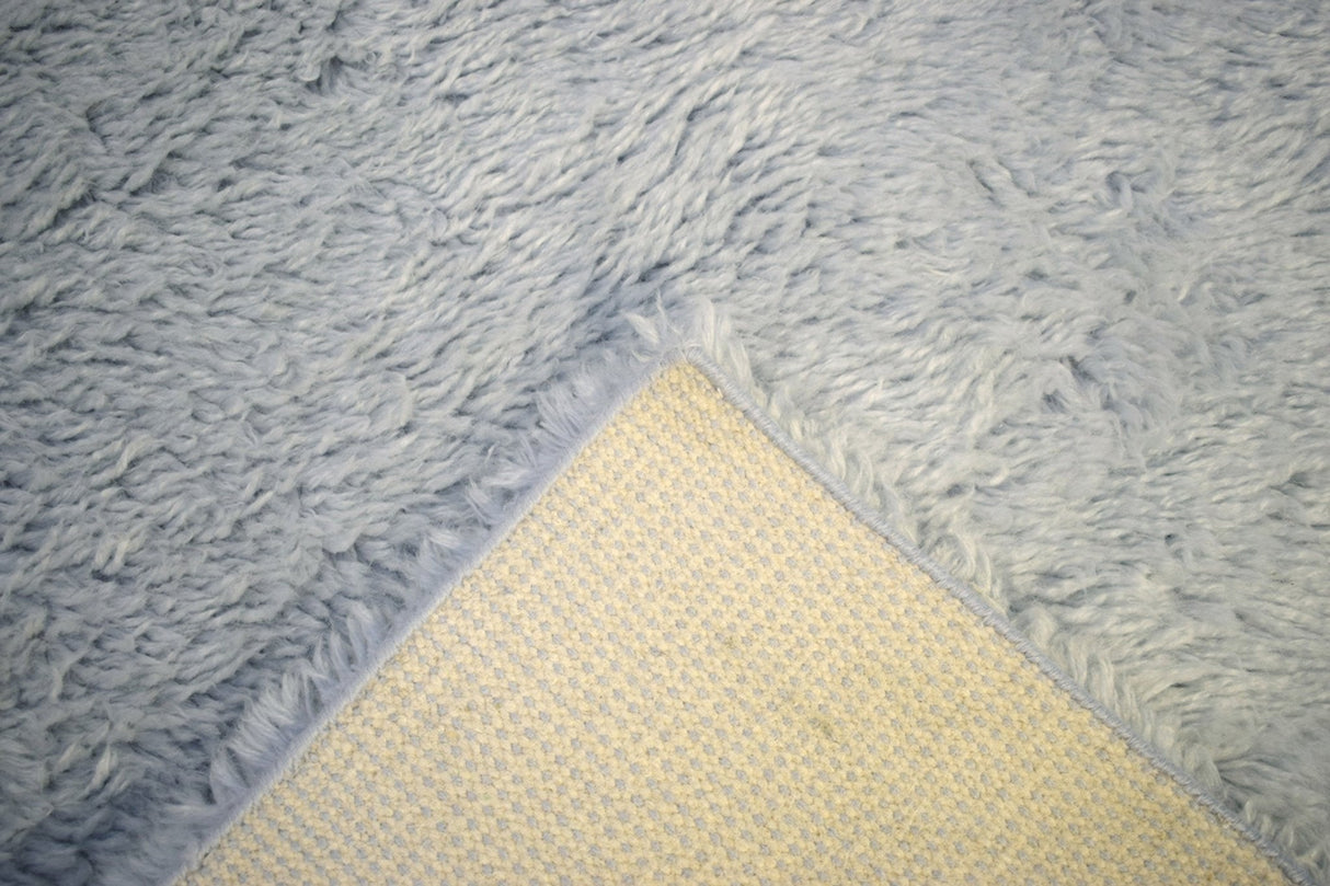 Modern Solid Design Silver Handmade Wool Area Rug