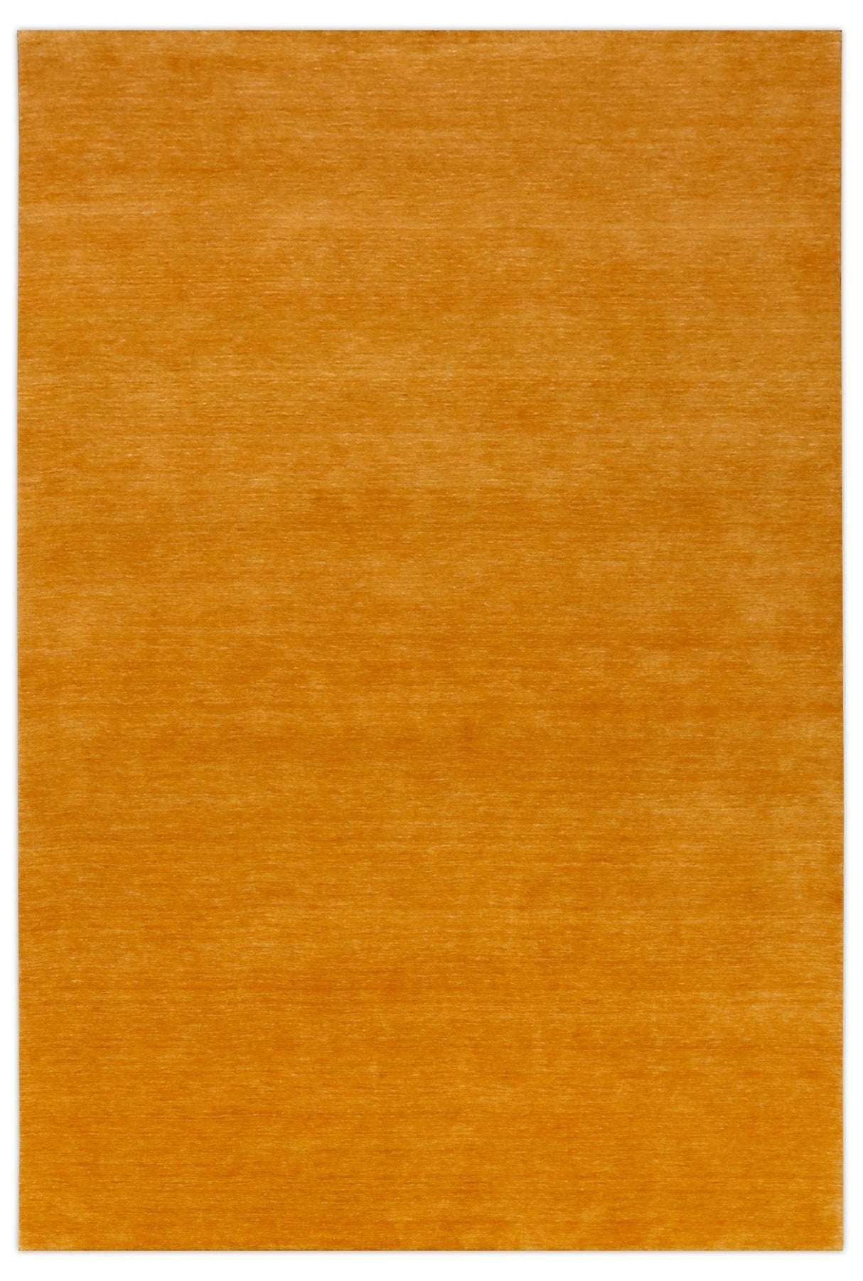 Modern Solid Gold Hand Loomed Wool Area Rug
