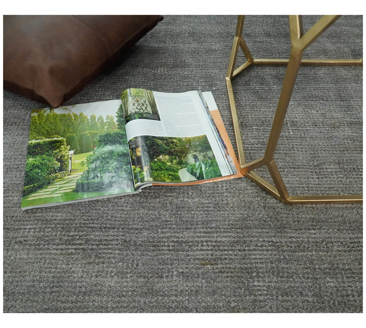 Modern Solid Gray Hand Woven 5x8 Wool and Viscose Rug