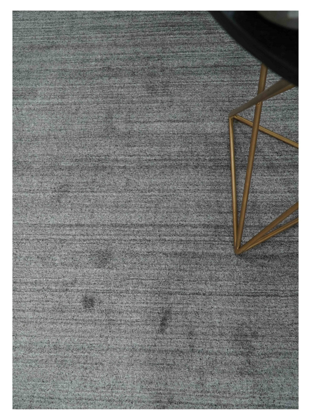 Modern Solid Gray Shaded 5x7 Blended Wool Hand Woven Area Rug