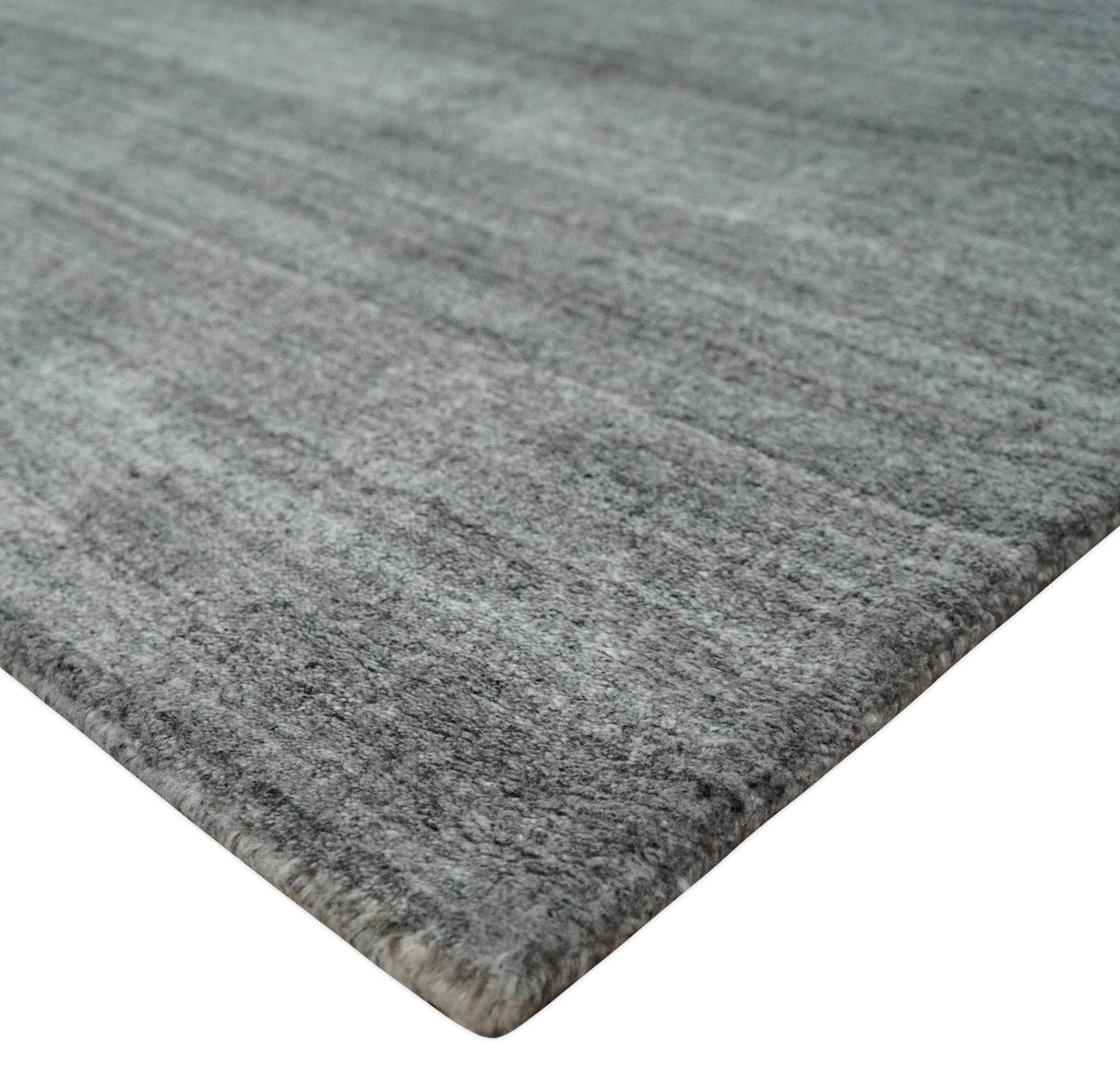 Modern Solid Gray Shaded 5x7 Blended Wool Hand Woven Area Rug