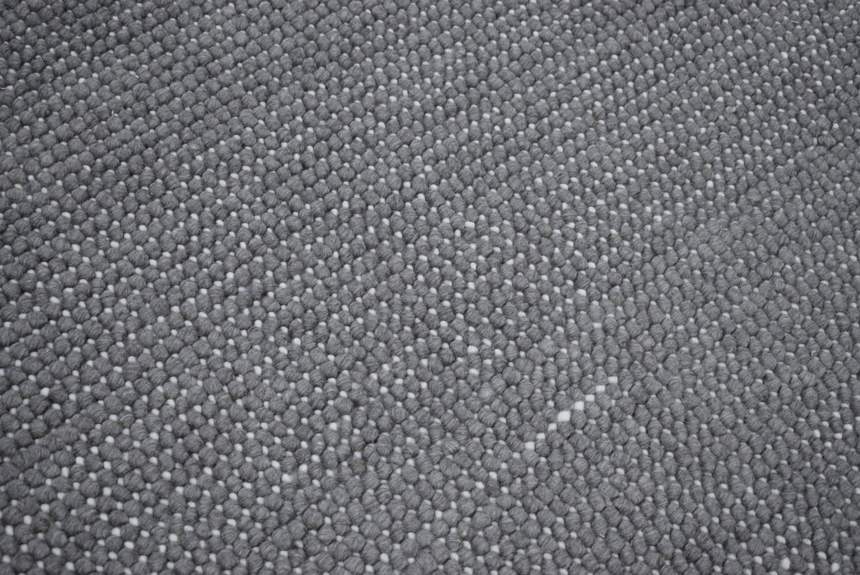 Modern Solid Pattern Gray Hand Woven Wool Area Rug