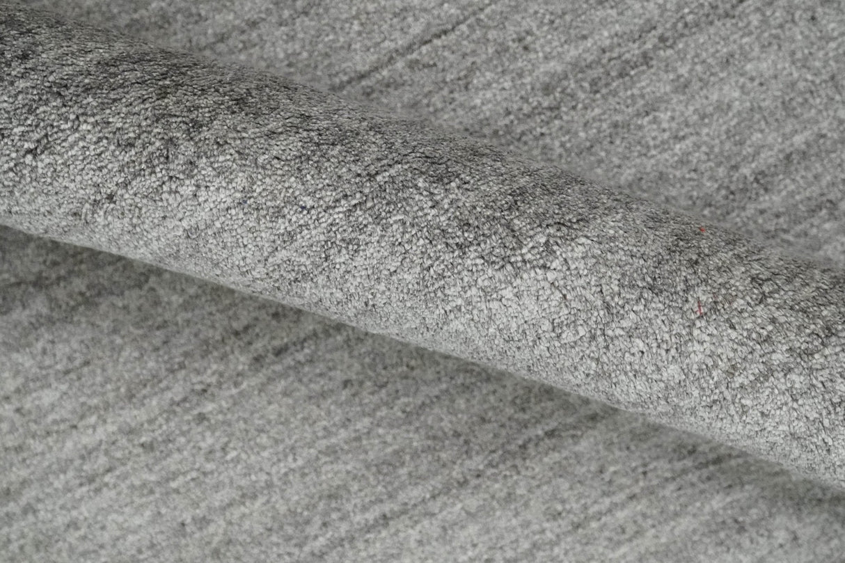 Modern Solid Shaded Gray 5x7 Blended Wool Hand woven Area Rug