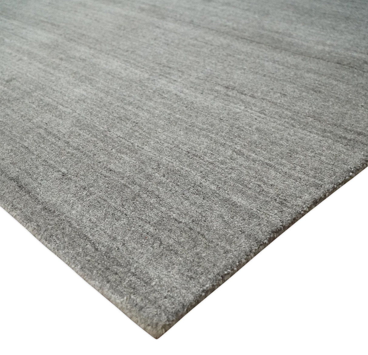 Modern Solid Shaded Gray 5x7 Blended Wool Hand woven Area Rug